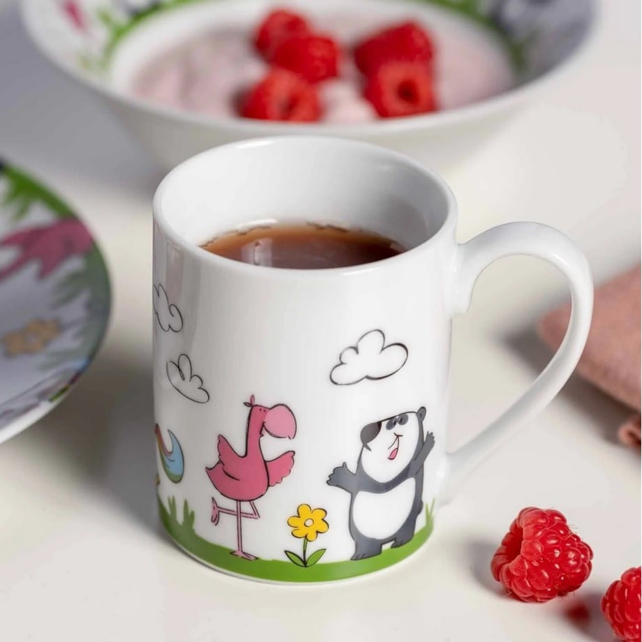 Zestaw 3cz naczyń dla dzieci flaming BAMBINI AVVENTURA - Leonardo