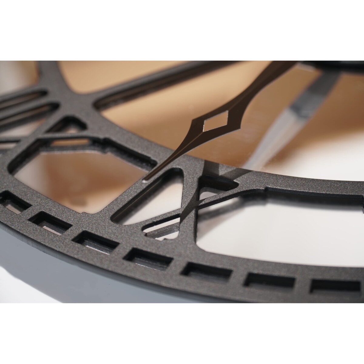 Metalowy zegar ścienny czarny lustro 50cm