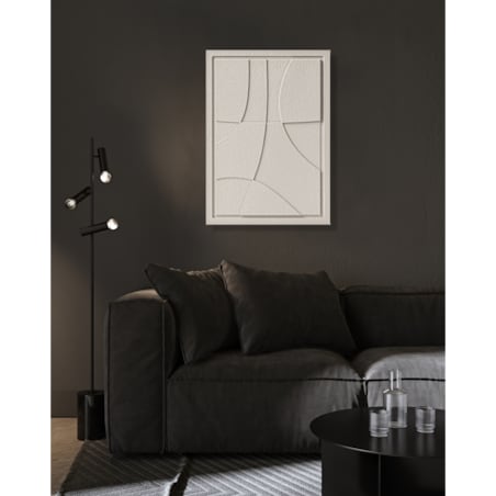 Obraz 3D 50x70cm Abstract III – Dekoracja Ścienna z Tynku Naturalnego, Natural Cream, Minimalistyczny Relief