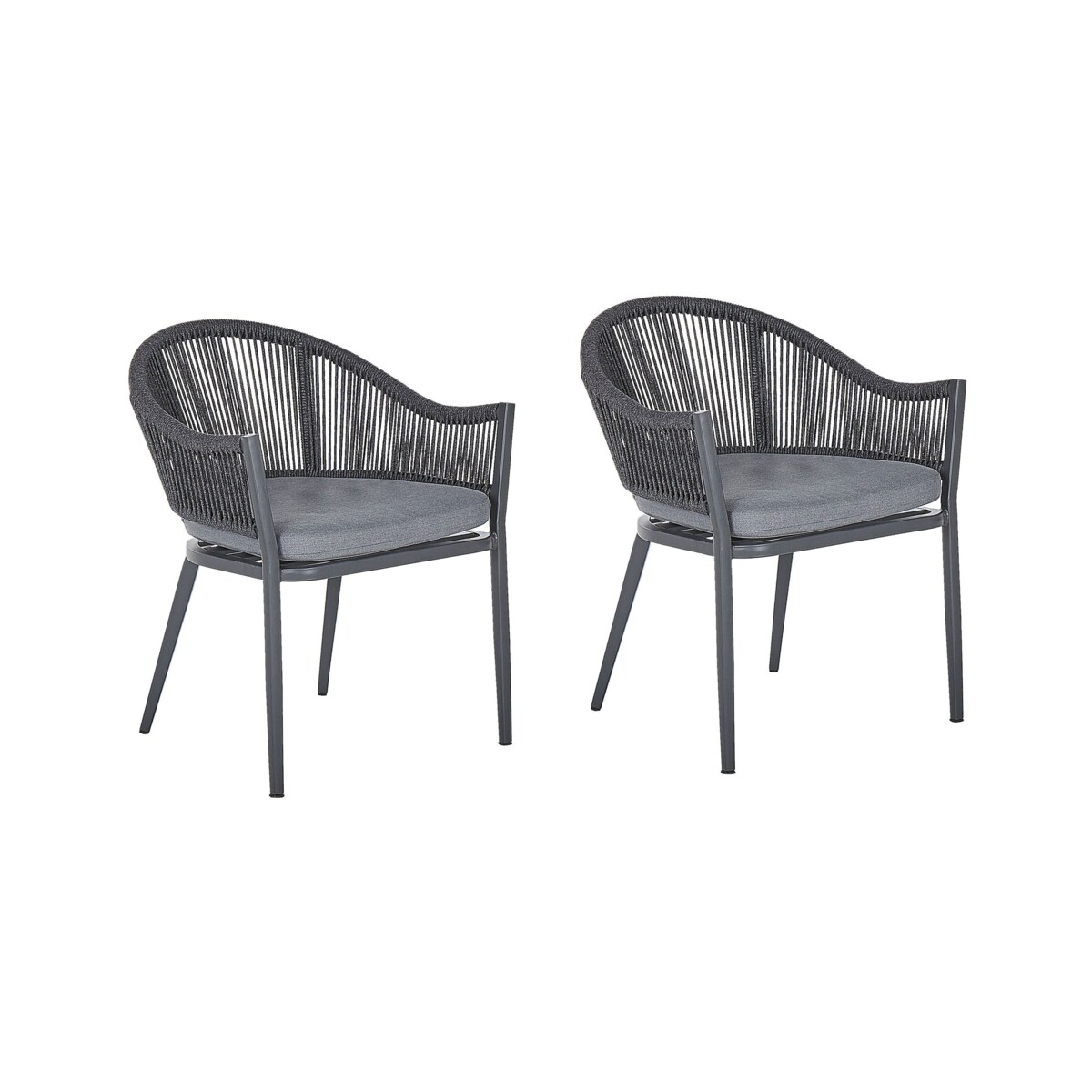 Zestaw 2 krzeseł ogrodowych szary MILETO