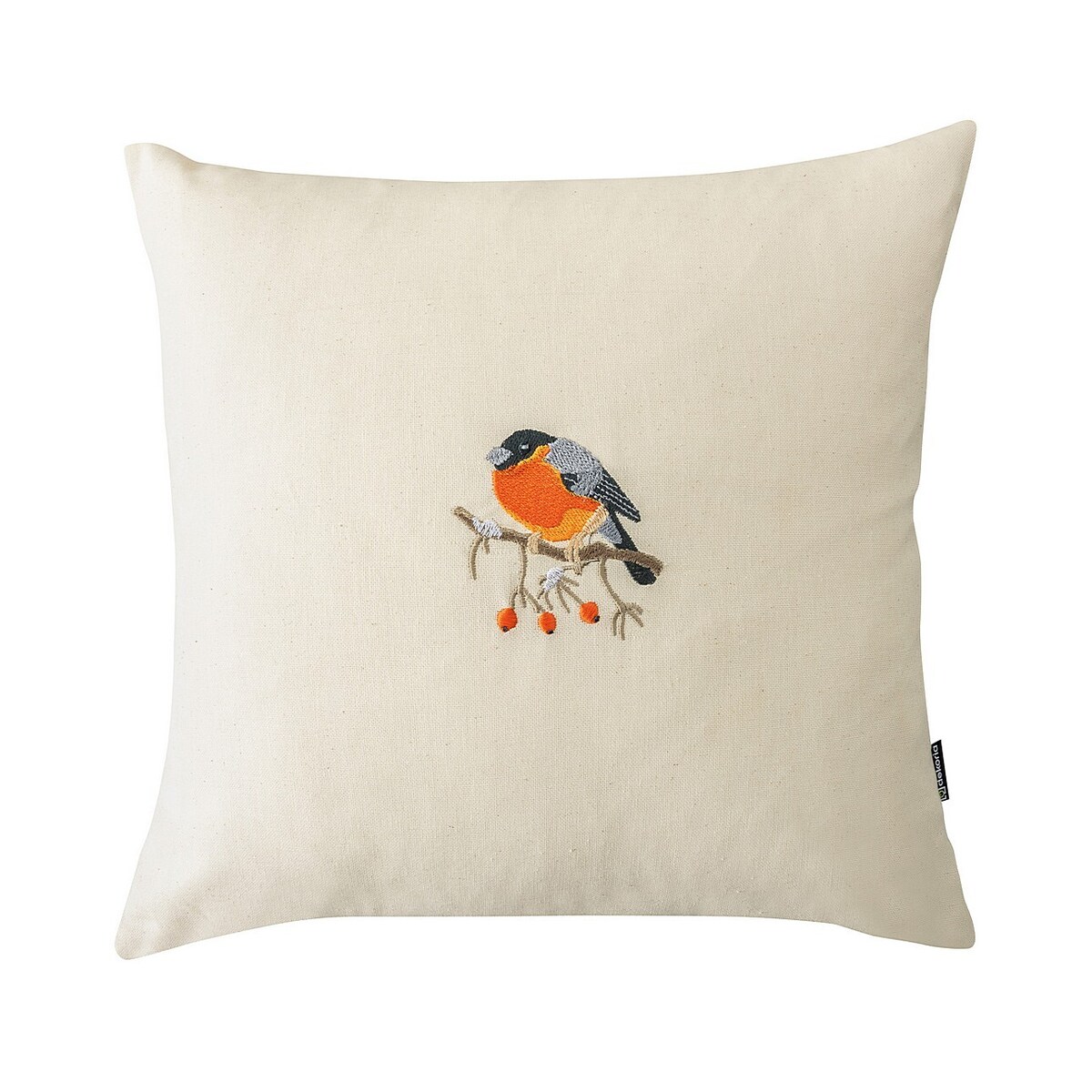 Poszewka na poduszkę Robin on Branch 43x43 cm boże narodzenie, święta, świąteczne, kremowy-czerwony, 43 x 43cm