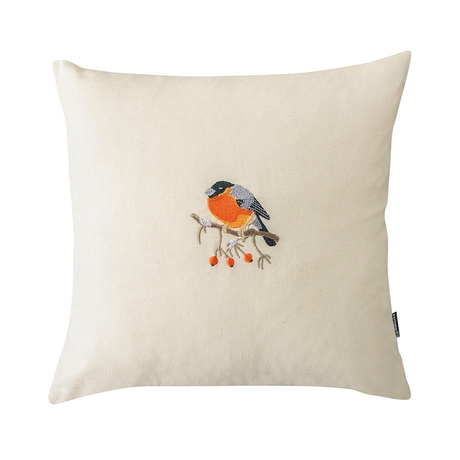 Poszewka na poduszkę Robin on Branch 43x43 cm boże narodzenie, święta, świąteczne, kremowy-czerwony, 43 x 43cm