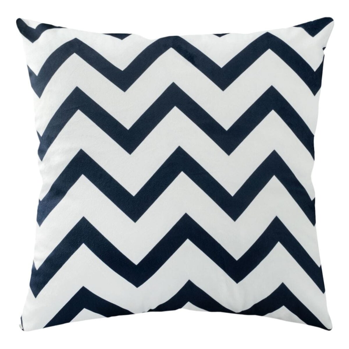 Poszewka dekoracyjna 43x43 biała w granatowe zygzaki