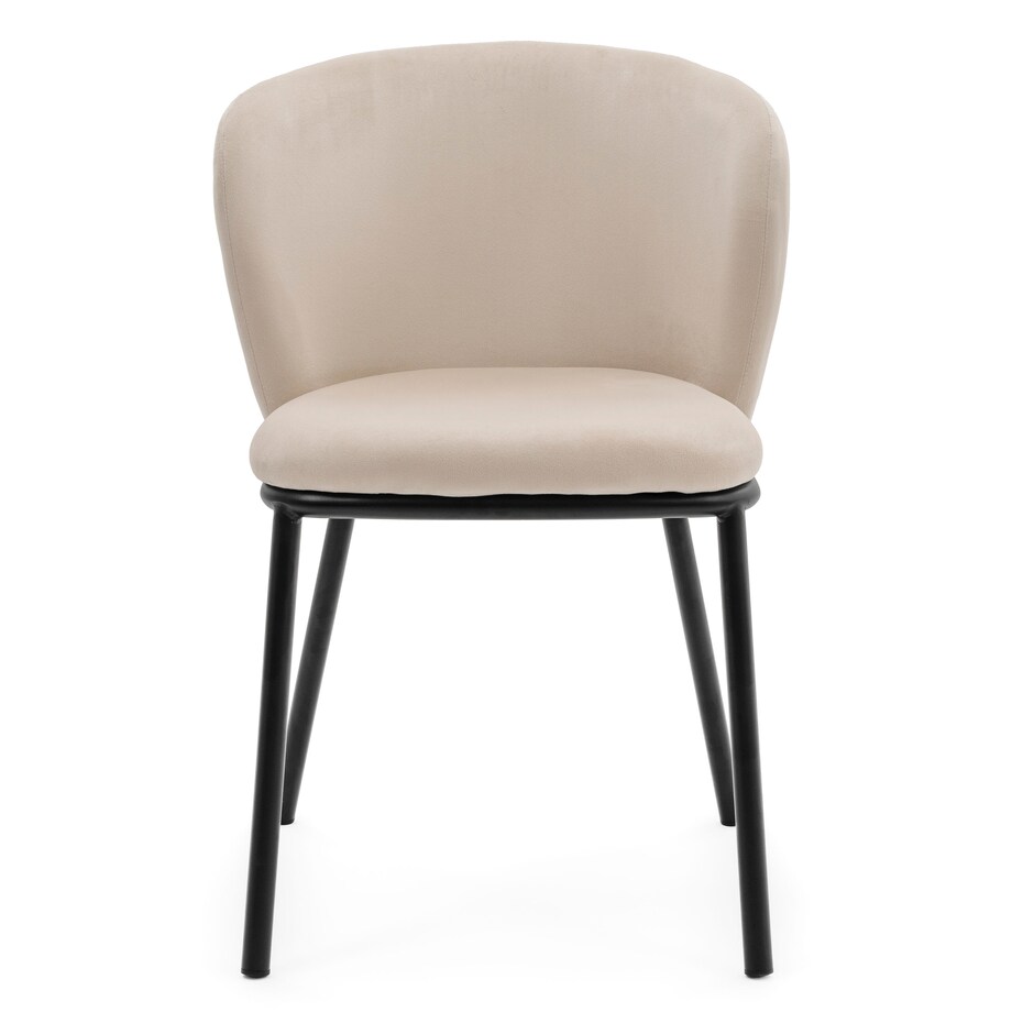 KRZESŁO TAPICEROWANE WELUROWE DO SALONU JADALNI GLAMOUR BEŻOWE BARI