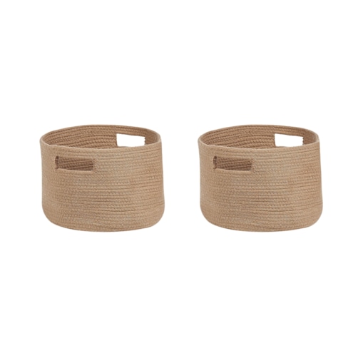 Zestaw 2 koszy bawełnianych beżowy CHINIOT