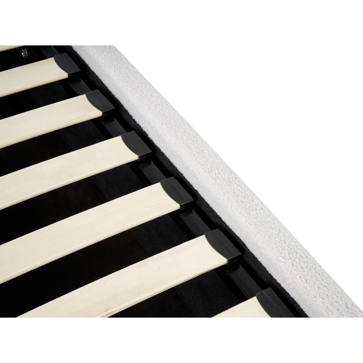 Łóżko z pojemnikiem Boucle VION 140 x 200 cm Złamana biel