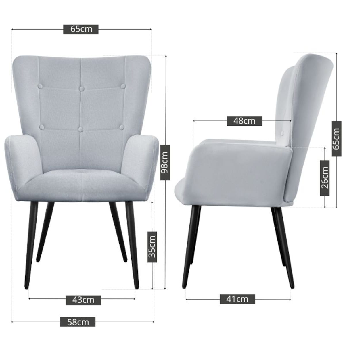 Fotel do salonu wypoczynkowy uszak szary welurowy wygodny tapicerowany