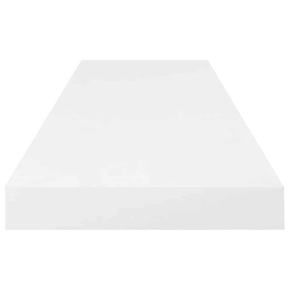 vidaXL Półki ścienne, 4 szt, wysoki połysk, białe, 80x23,5x3,8 cm, MDF