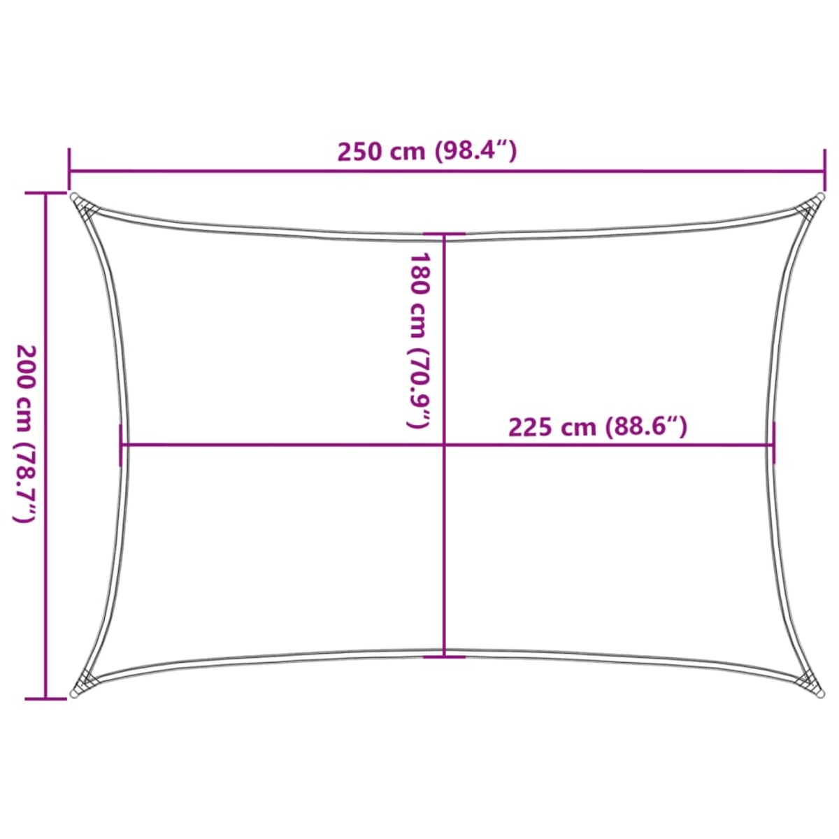 vidaXL Żagiel przeciwsłoneczny, 160 g/m², antracytowy, 2x2,5 m, HDPE