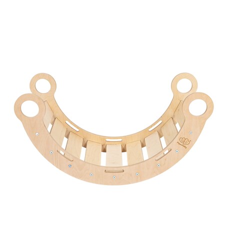 Small Dream Rocker Białe Drewno & Zjeżdżalnia & Drabinka z Szarą Poduszką