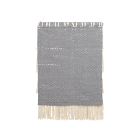 Dekoracja ścienna z frędzlami beżowo-szara MAHRI