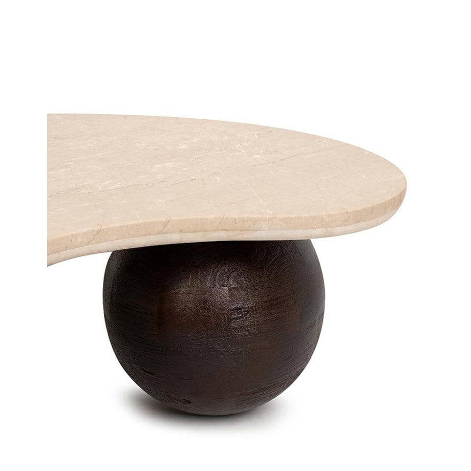 MaMaison stolik kawowy ORGANIC trawertyn / drewno