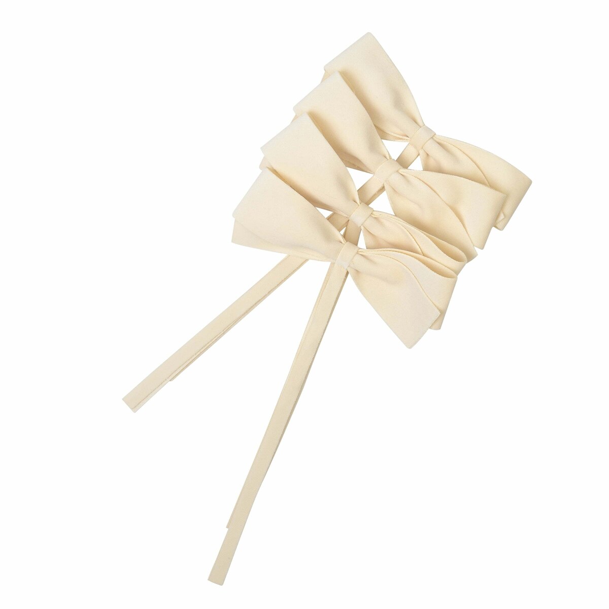 Aksamitne kokardki Ivory Bows - 4 sztuki