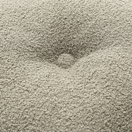 Poduszka okrągła z guzikiem, ciemno beżowa bukla, ⌀37 cm, Boucle Teddy