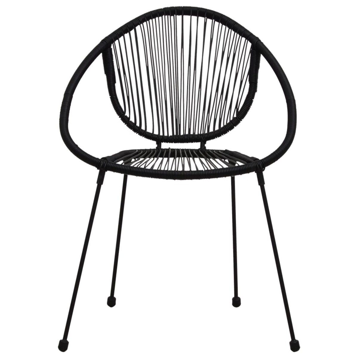 vidaXL Krzesła ogrodowe, 2 szt., rattan PVC, czarne