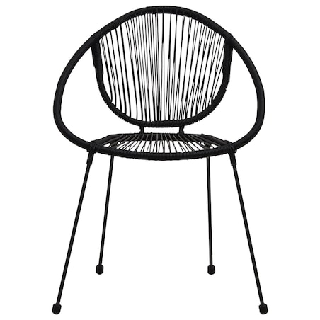 vidaXL Krzesła ogrodowe, 2 szt., rattan PVC, czarne