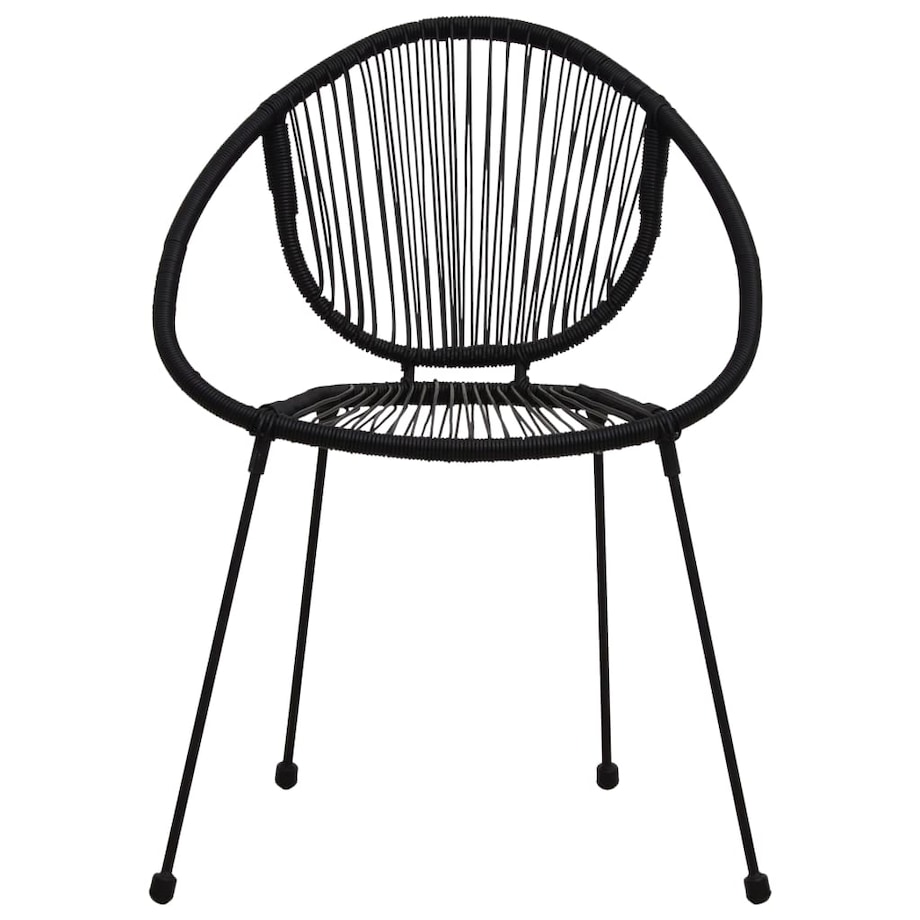 vidaXL Krzesła ogrodowe, 2 szt., rattan PVC, czarne