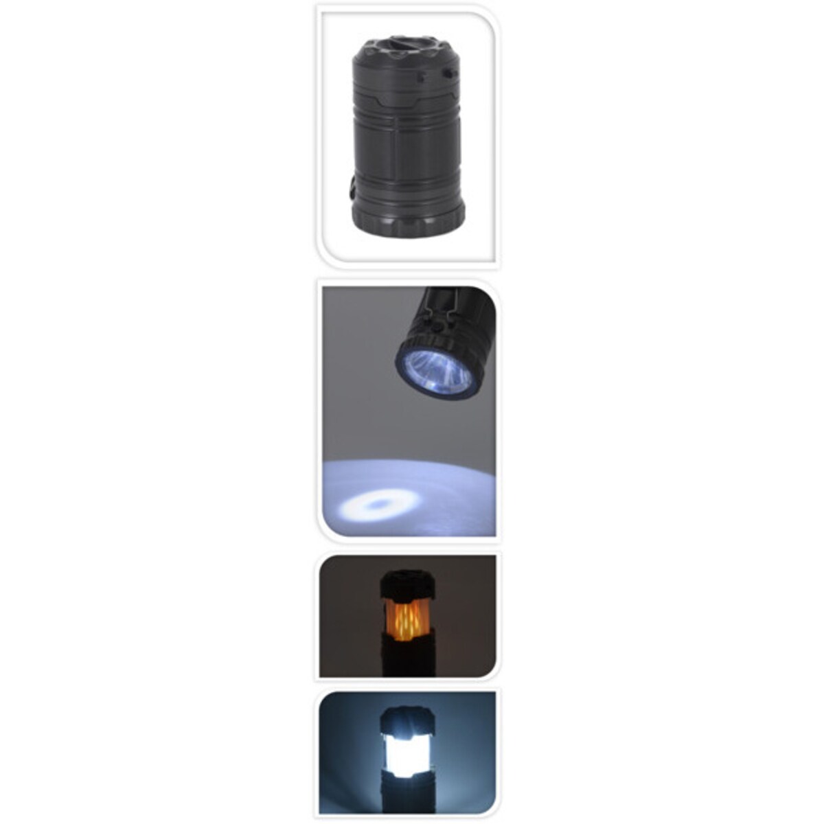 Lampa kempingowa LIGHT, LED, na baterie, tworzywo sztuczne, kolor antracytowy