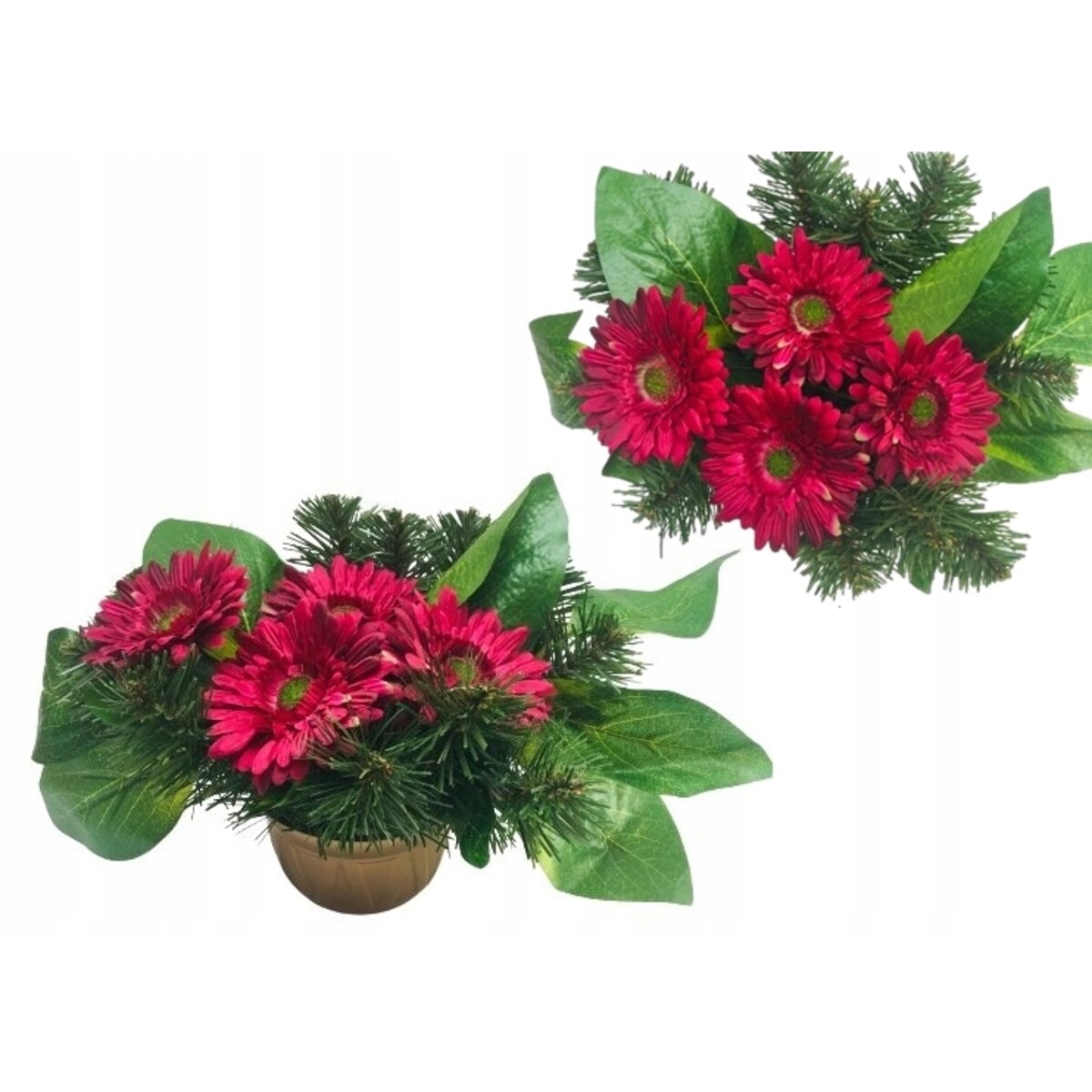 GOTOWY STROIK bukiet podkład w doniczce na cmentarz grób mamy z kwiatami