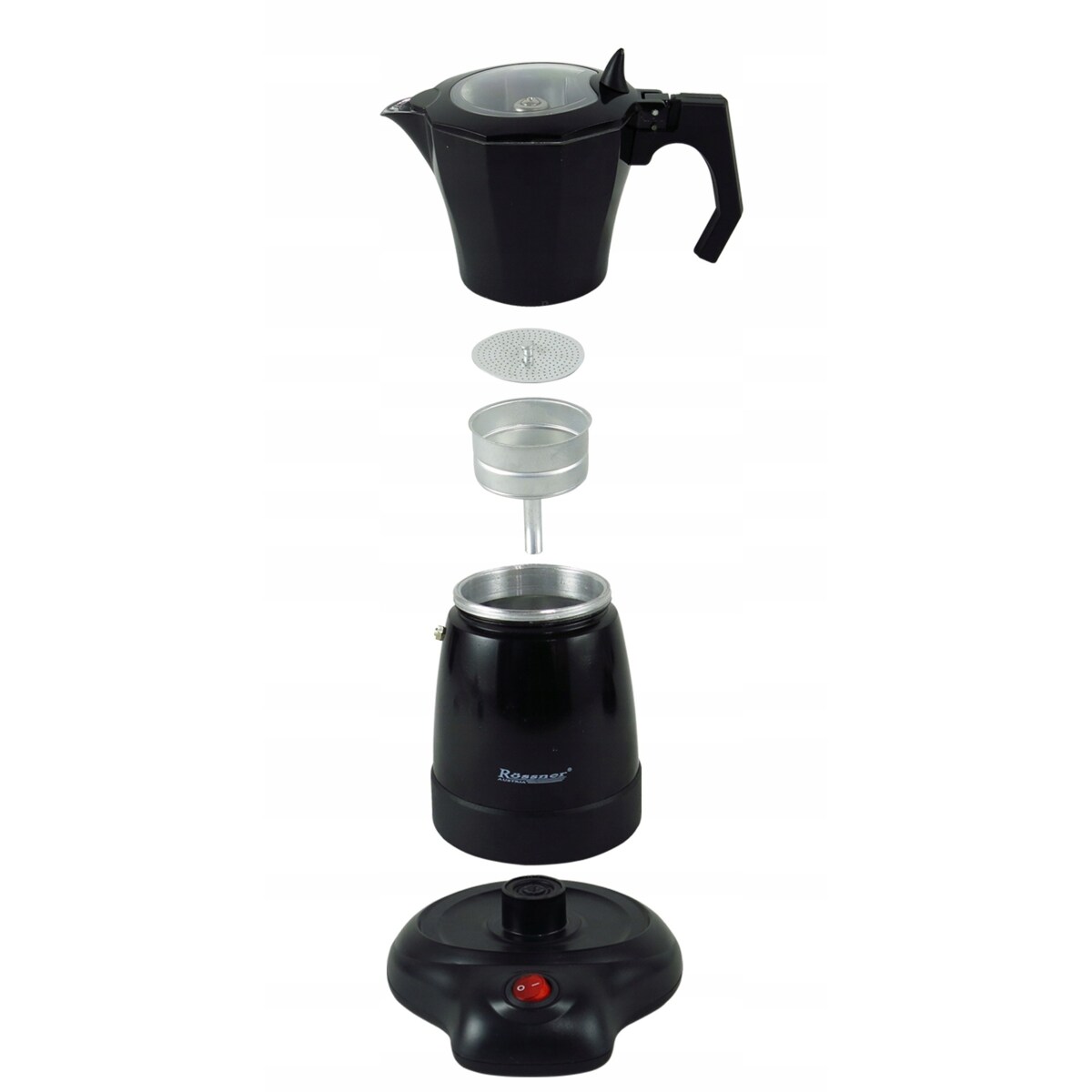 Kawiarka elektryczna kafeterka espresso czerwona ROSSNER