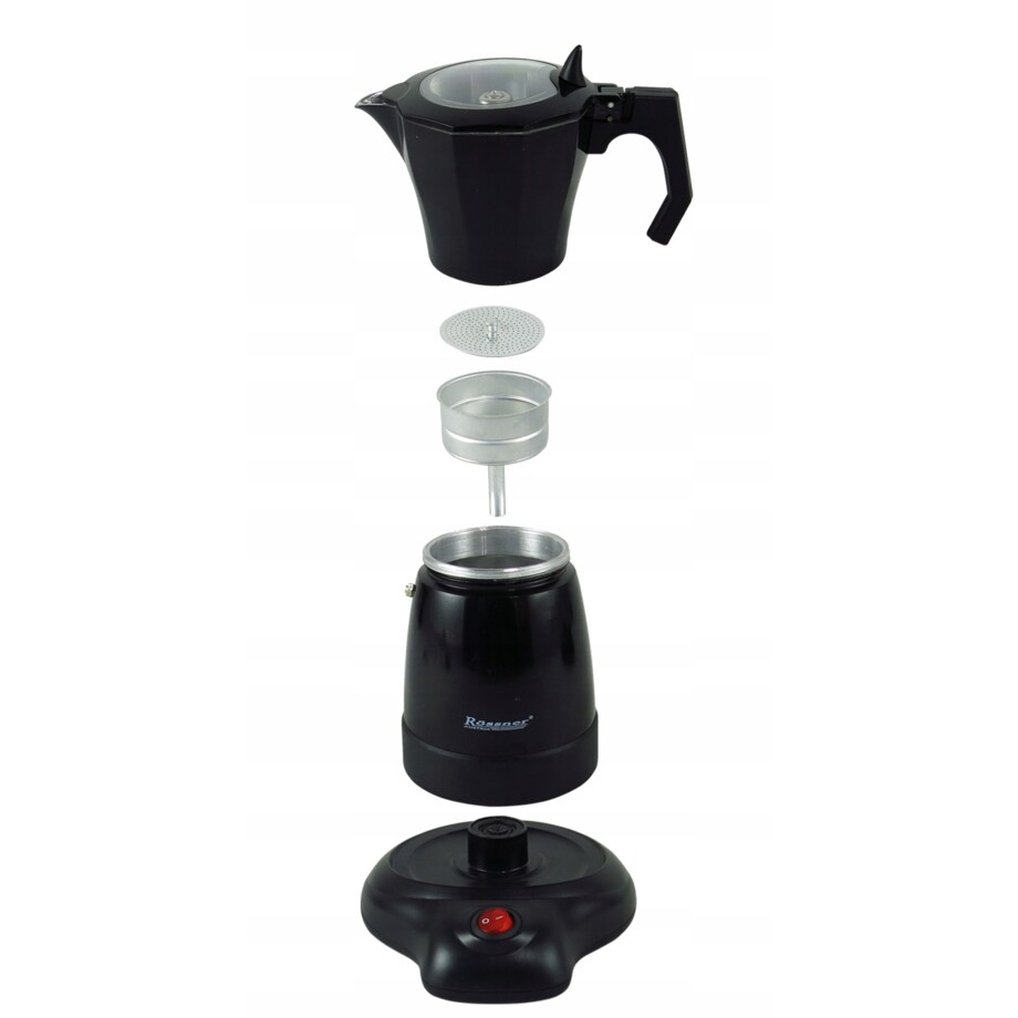 Kawiarka elektryczna kafeterka espresso czerwona ROSSNER