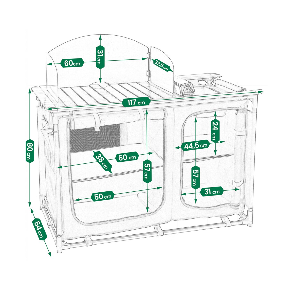 KUCHNIA TURYSTYCZNA SZAFKA stół składany ogrodowy torba KEMPINGOWY stolik