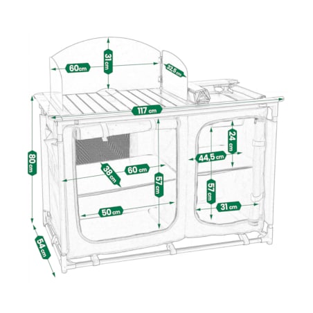 KUCHNIA TURYSTYCZNA SZAFKA stół składany ogrodowy torba KEMPINGOWY stolik
