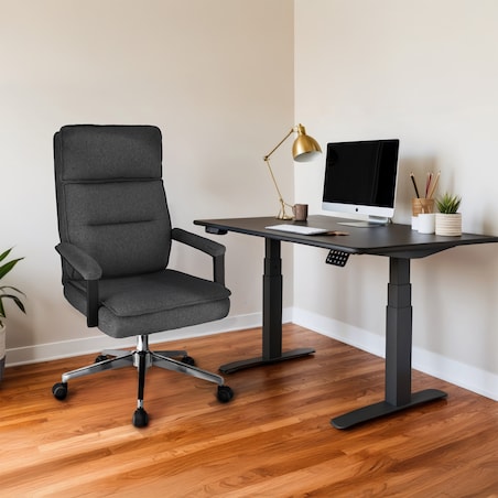 Fotel biurowy SEGO tkanina ciemny szary