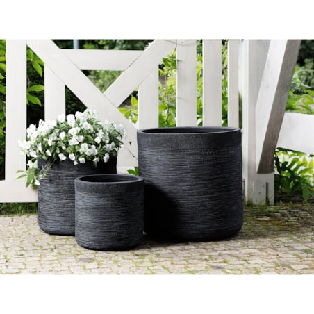 Doniczka 26 x 26 x 25 cm czarna SAMOS