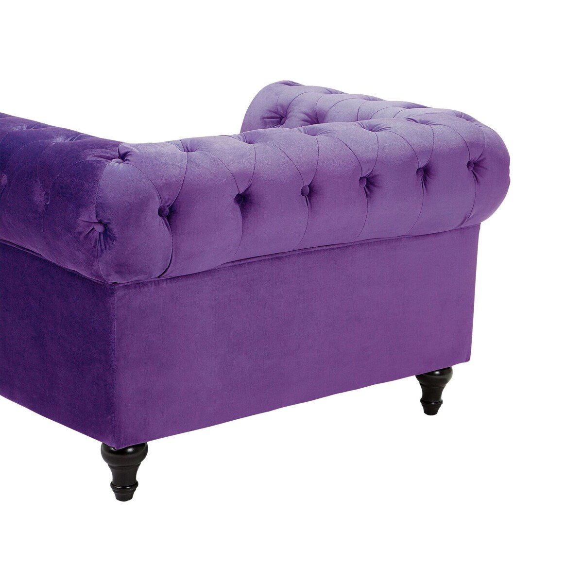 Fotel welurowy fioletowy CHESTERFIELD