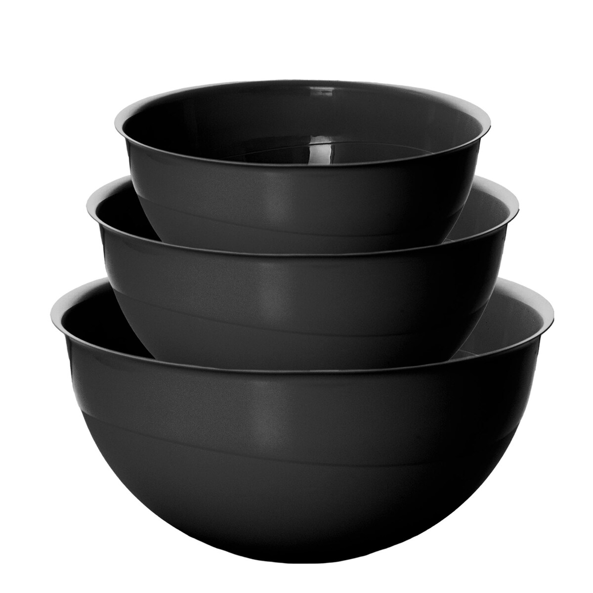 Miska Plastikowa Okrągła Kuchenna Zestaw Misek 3 Szt. Misa Czarna