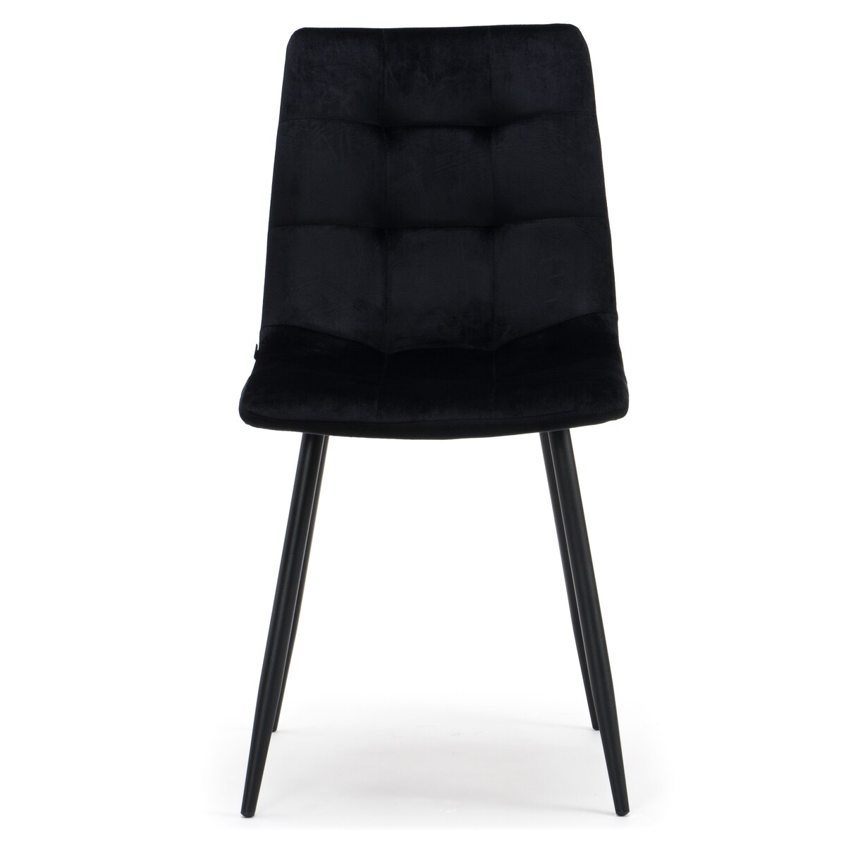 Krzesło tapicerowane pikowane welurowe do salonu jadalni PARMA czarna