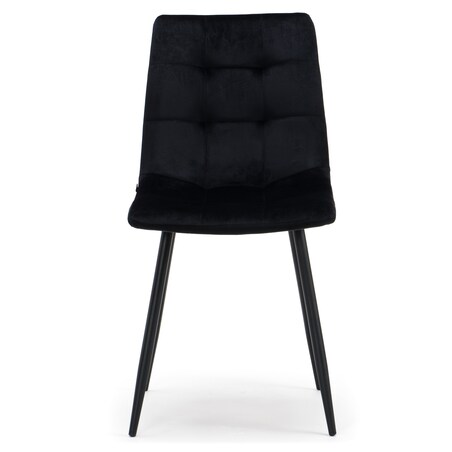 Krzesło tapicerowane pikowane welurowe do salonu jadalni PARMA czarna