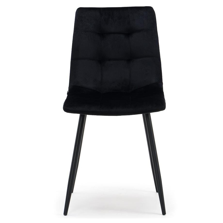 Krzesło tapicerowane pikowane welurowe do salonu jadalni PARMA czarna