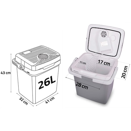 Lodówka turystyczna samochodowa Berdsen Icemax 26L szara 12V i 230V USB