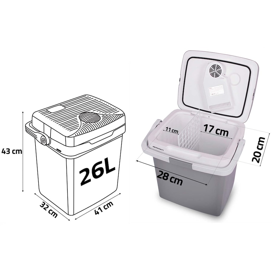 Lodówka turystyczna samochodowa Berdsen Icemax 26L szara 12V i 230V USB