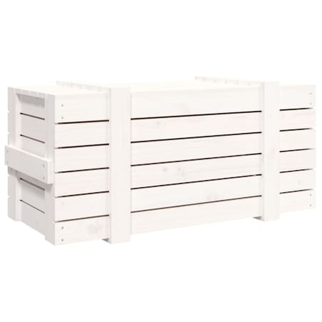 vidaXL Skrzynia do przechowywania, biała, 91x40,5x42 cm, sosnowa