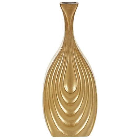 Wazon dekoracyjny ceramiczny 39 cm złoty THAPSUS