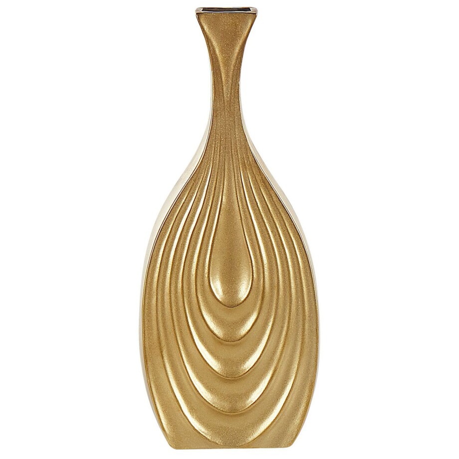 Wazon dekoracyjny ceramiczny 39 cm złoty THAPSUS