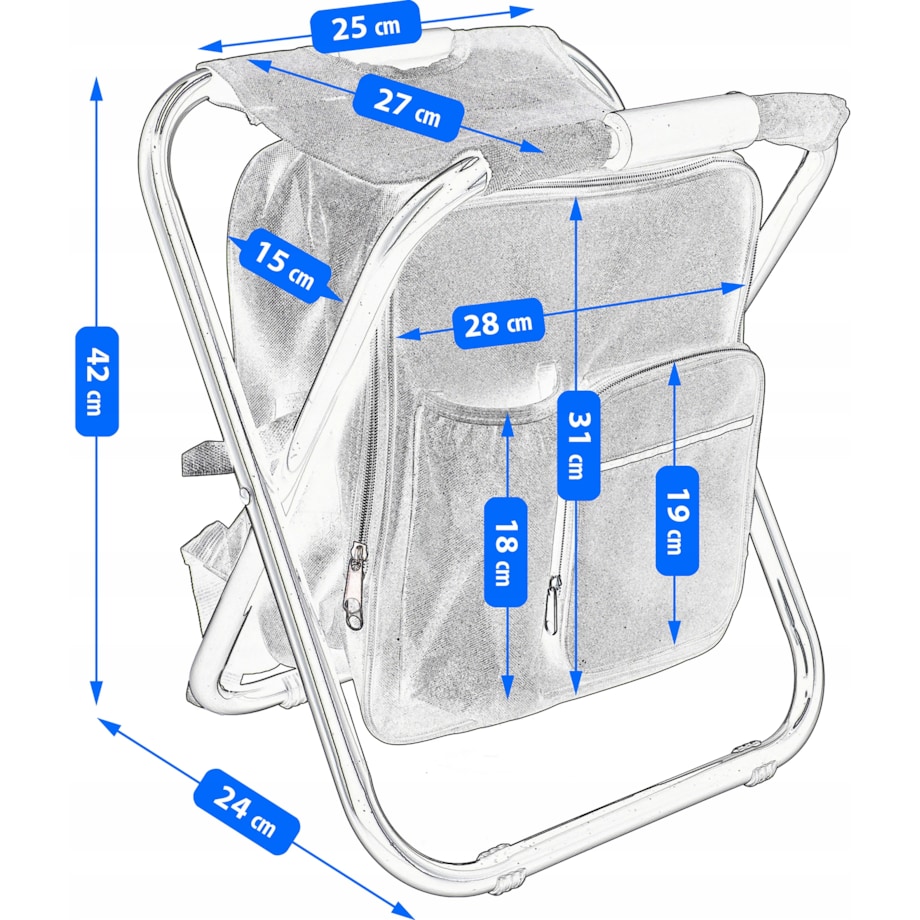 KRZESEŁKO WĘDKARSKIE TURYSTYCZNE Z PLECAKIEM SKŁADANE 2 w 1