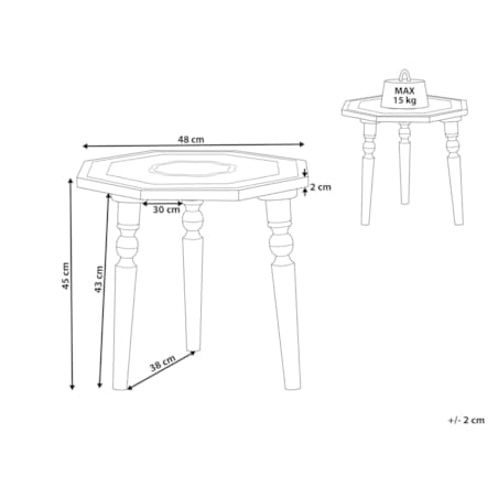 Stolik pomocniczy drewno mango ciemne WANDILO