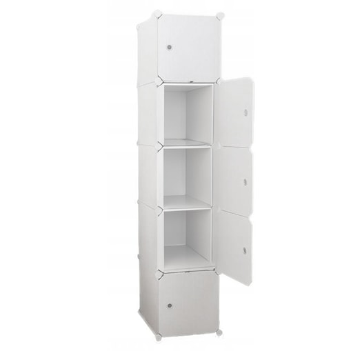 Szafa modułowa 5 półek regał szafka słupek garderoba ubraniowa biała 185 cm