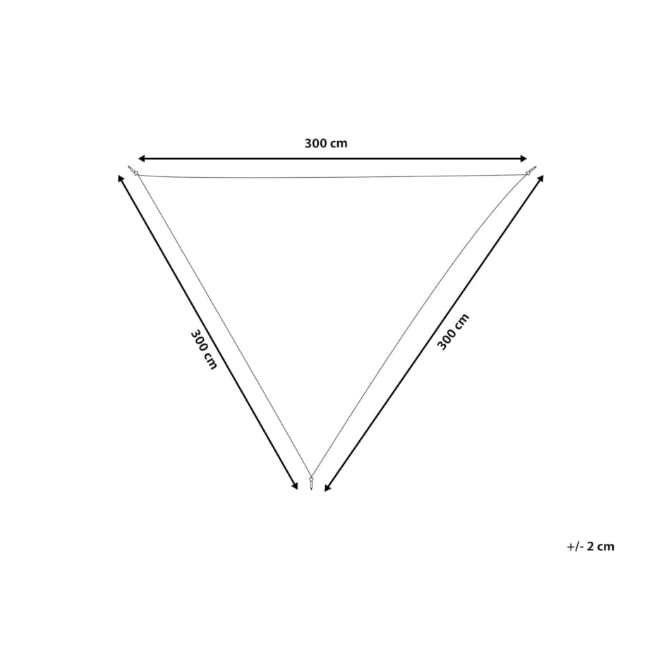 Żagiel przeciwsłoneczny trójkątny 300 x 300 x 300 cm beżowy LUKKA