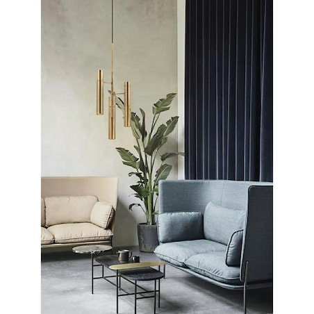 Lampa wisząca TUBI MD21405-6-300T tuby mosiądz złota