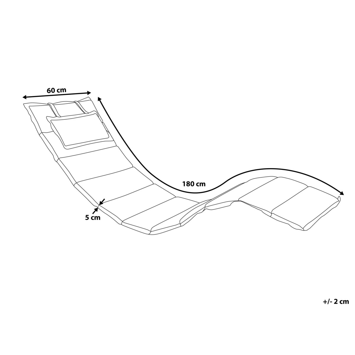 Poduszka na leżak ogrodowy biała BRESCIA
