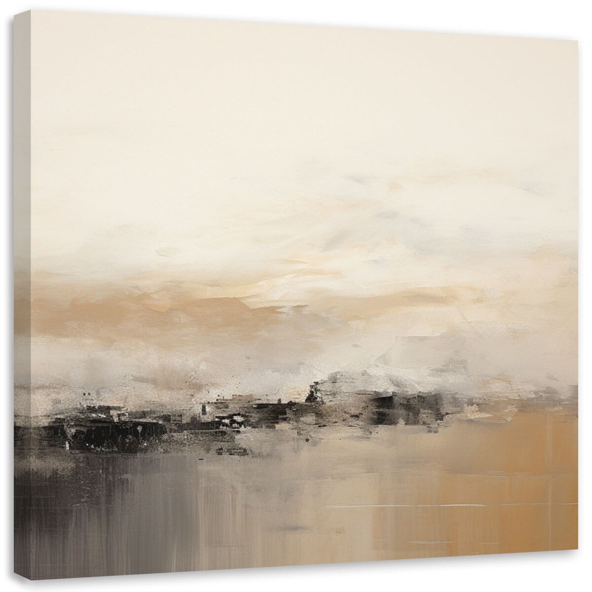 Abstrakcyjny Obraz do salonu sypialni kuchni biura loftu Tekstura Beżowy Złoty 60x60