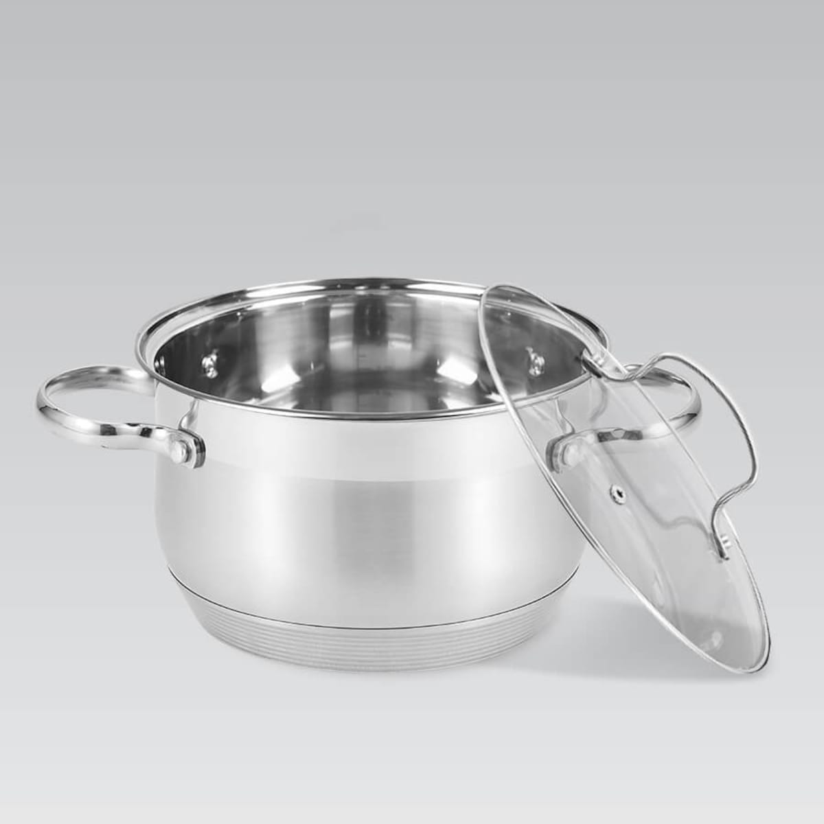 Garnek stalowy z pokrywką na indukcję gaz duży 26cm 8.2L MAESTRO