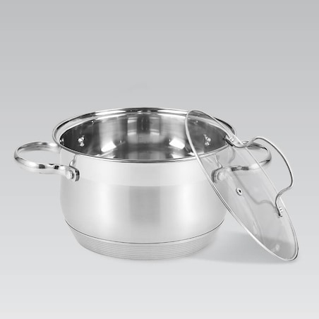 Garnek stalowy z pokrywką na indukcję gaz duży 26cm 8.2L MAESTRO