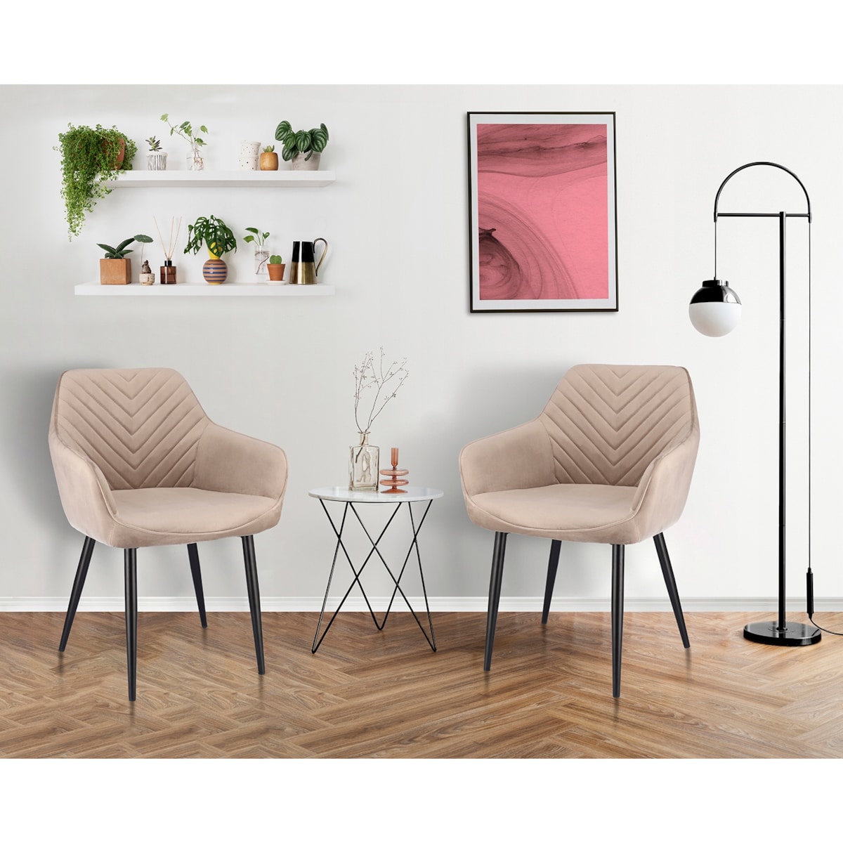 KRZESŁO welur TAPICEROWANE do jadalni PIKOWANE