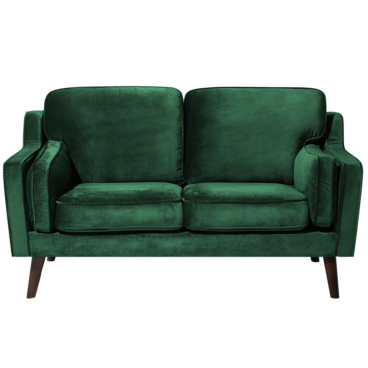 Sofa 2-osobowa welurowa zielona LOKKA